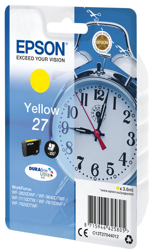 Epson Alarm clock Singlepack Yellow 27 DURABrite Ultra Ink Epson Alarm clock Singlepack Yellow 27 DURABrite Ultra Ink